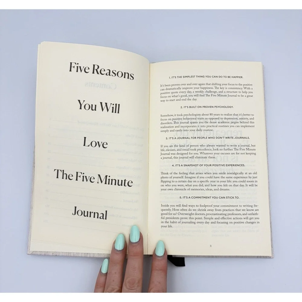 The Five Minute Journal Intelligent Change Original Linen Gratitude Undated New